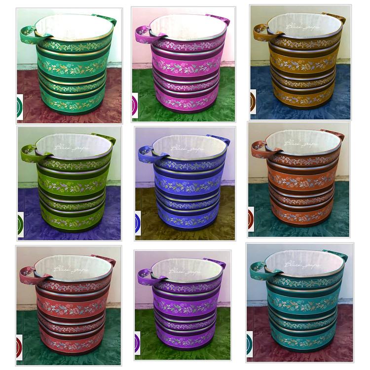 باکس پارچه ای اسباب بازی و لباس،مدل استوانه ای،طرح ساده-پسکرایه