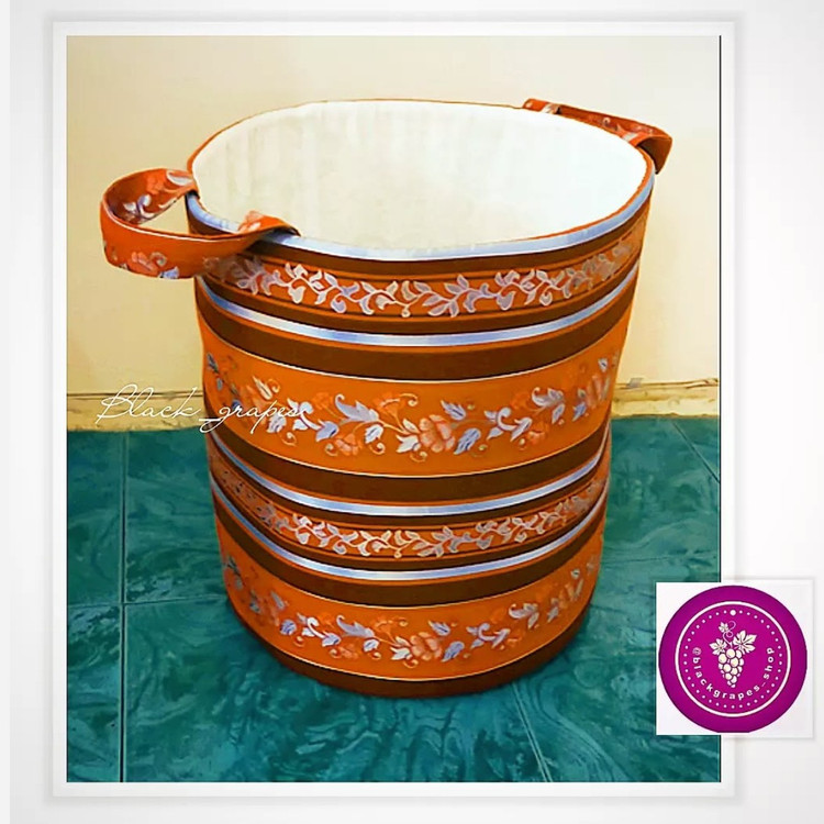 باکس پارچه ای اسباب بازی و لباس،مدل استوانه ای،طرح ساده-پسکرایه