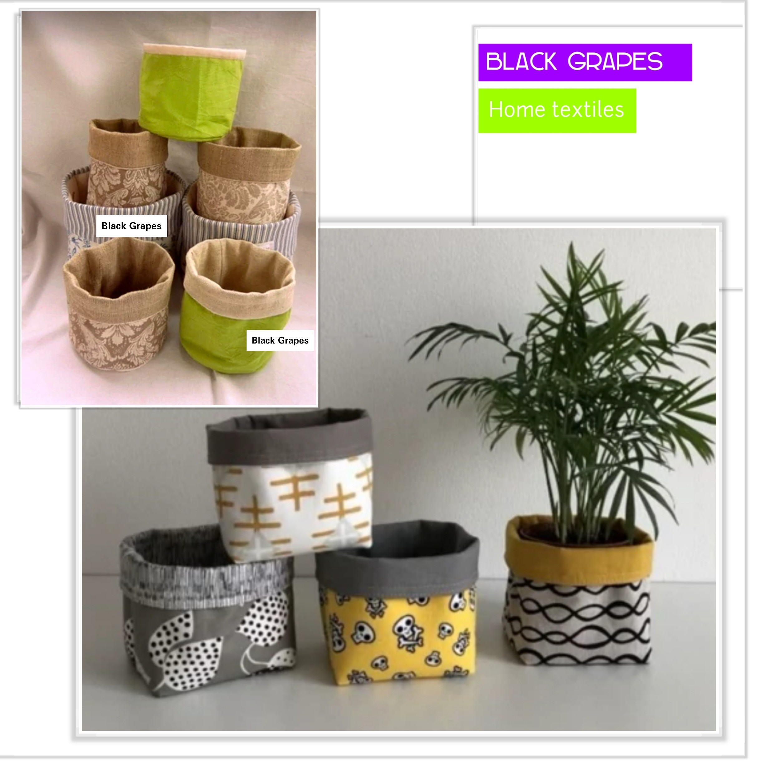 باکس پارچه ای و کاور گلدان،بسته 2عددی-پسکرایه