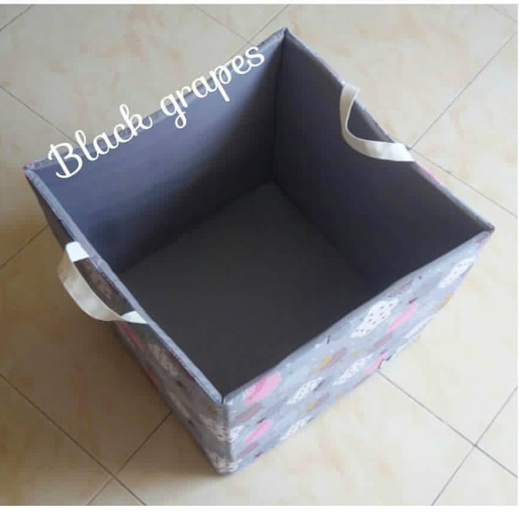 باکس پارچه ای اسباب بازی و لباس،مدل مکعبی،طرح ساده-پسکرایه