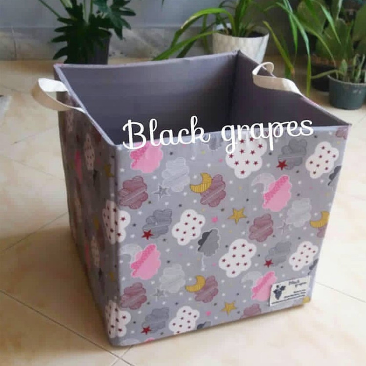 باکس پارچه ای اسباب بازی و لباس،مدل مکعبی،طرح ساده-پسکرایه