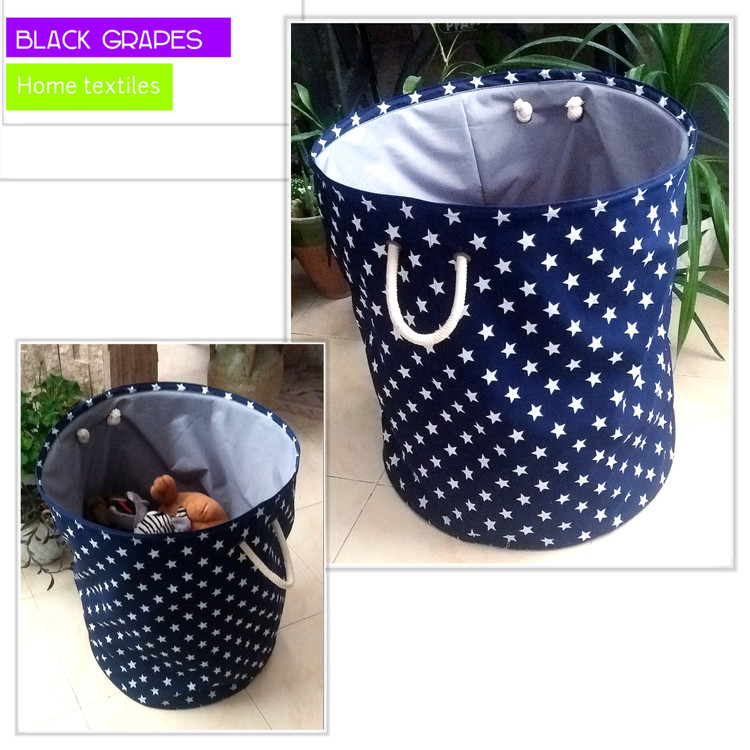 باکس پارچه ای فنری انحصاری اسباب بازی و لباس،مدل استوانه ای آستردار،طرح ساده-پسکرایه