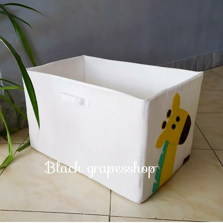 باکس پارچه ای اسباب بازی و لباس،مدل مکعب مستطیل،طرح زرافه-پسکرایه
